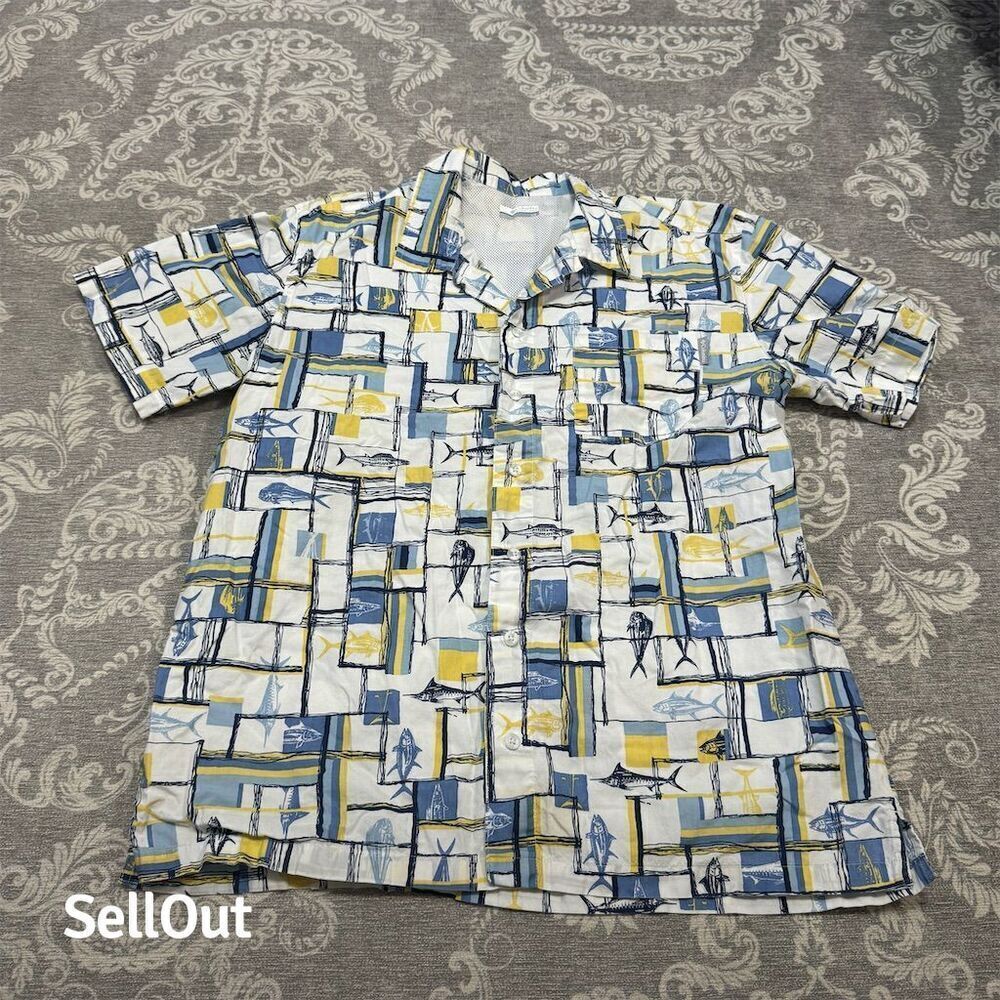 Columbia PFG Men's L Short Sleeve Vented Fishing Shirt Multicolor